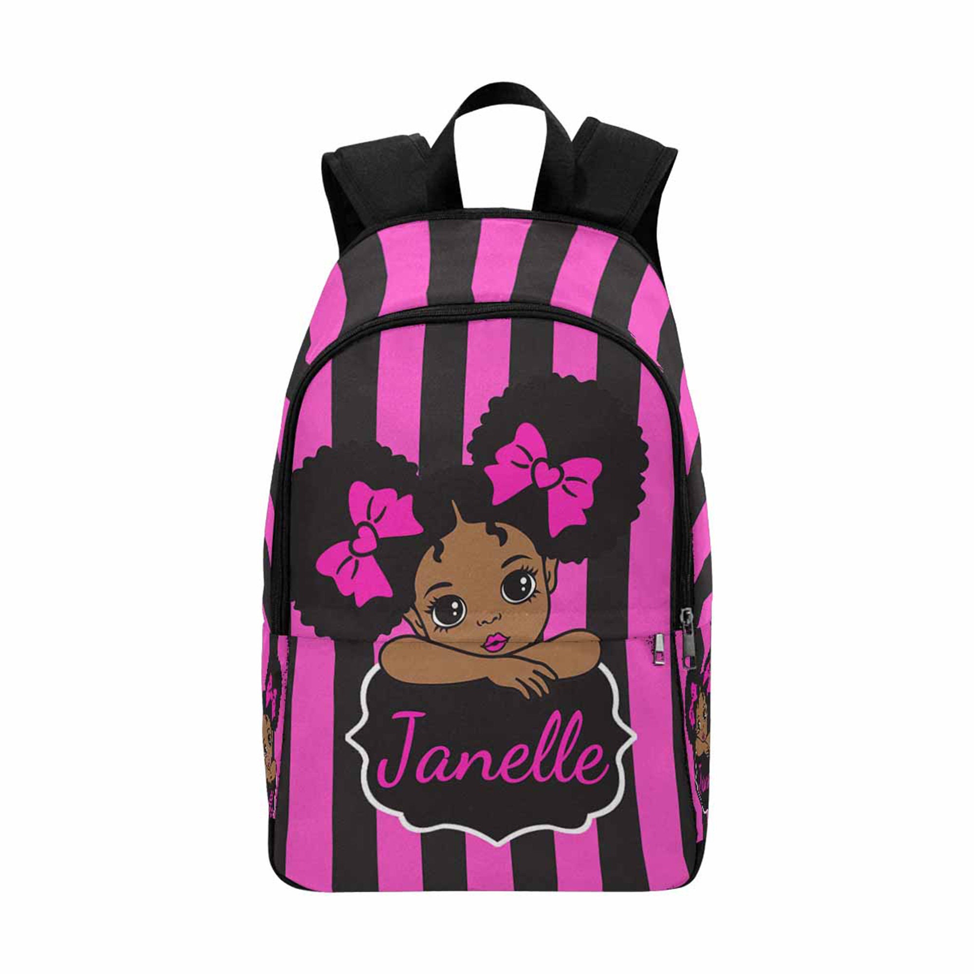 Custom Black Girl Backpack Personalized Pink and Black School - Etsy