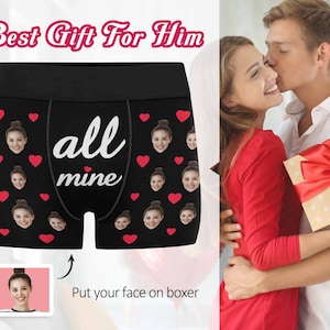 Custom Funny Face Photo Underwear,Personalized Boxer,All Mine Men Boxers,Funny Photo Underwear,Custom Sexy Wedding Gift,Bridegroom Boyfriend