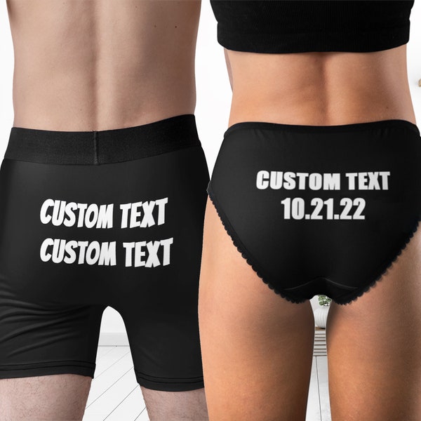 Custom Funny Boxers Briefs for Men Boy, Personalized Novelty Underwear with Custom Text, Anniversary/Birthday/Wedding/Valentine's Gifts