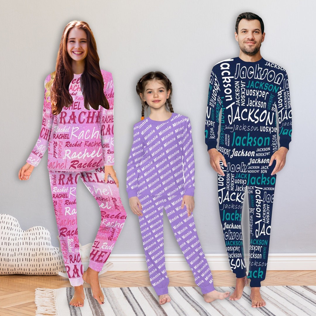 Custom Name Pajamas, Name Monogram Sleepwear, Custom Initial Pajamas