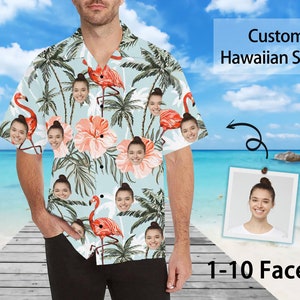 Custom Face Hawaiian Shirt: All Over Print Flamingo Aloha Shirt