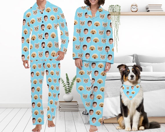 Custom Pajamas, Matching Pet Owner Set, Personalized Photo Pajama