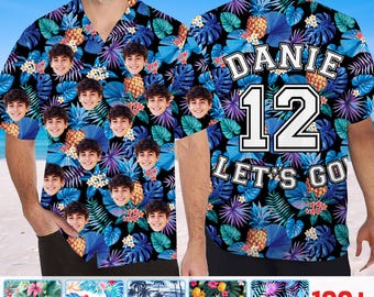 Personalized Photo Text Hawaiian Shirt: Custom Sports Hawaiian Shirts with Face