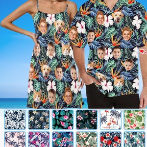 May include: A set of 12 different tropical print designs featuring palm trees, flowers, and leaves. The prints are in various colours, including pink, blue, green, and white.