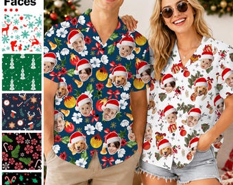 Custom Face Christmas Hawaiian Shirt: Personalized Vacation Aloha Shirt