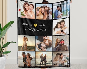 Personalized Flannel Throw Blankets for Adult Kid, Custom Blanket with Photos Text, Personalized Throws, Mom Blanket, Gift for Mom