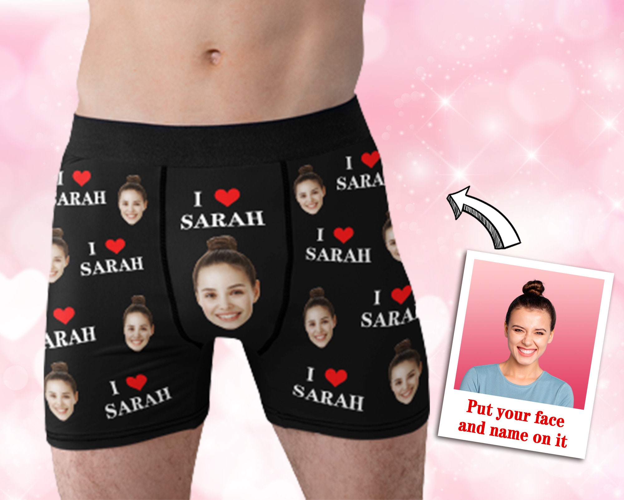 Custom Boxers with Face, Personalized Im Nuts About You Underwear