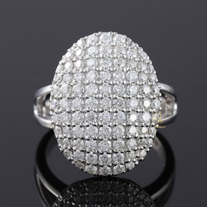 Oval Shape Pave Lab Diamond Set Engagement Ring, Split Shank Ring, Cocktail ring, Bella Celebrity Engagement Ring, Bella Swan&#39;s Ring