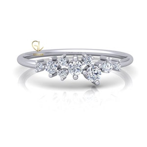 Lab Grown Diamond Iconic Cluster Ring 14K Solid Gold Wedding Engagement Ring For Women Dainty Gold Ring Minimalist Tiny Cluster Ring For Her