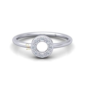 Open Circle Ring in 14k Solid Gold for Women, Thin Round Band Ring, Gold Circle Ring, Certified Natural Diamonds Round Ring