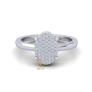 Oval Lab Diamond Engagement Ring, Bella-Inspired Celebrity Ring, 14K Gold Lab-Grown Diamond Cluster Ring, Solitaire Bella Swan Ring