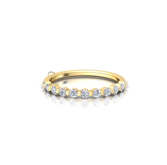 Floating Bubble Set Half Eternity Diamantband Lab Created Diamond Eternity Stacking Band 14K Gelbgold Lab Diamond Band Geschenk fur Sie Etsy