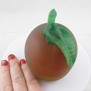 Vintage Mdina Glass Paperweight Apple 1980's Designed by Mr Joe
