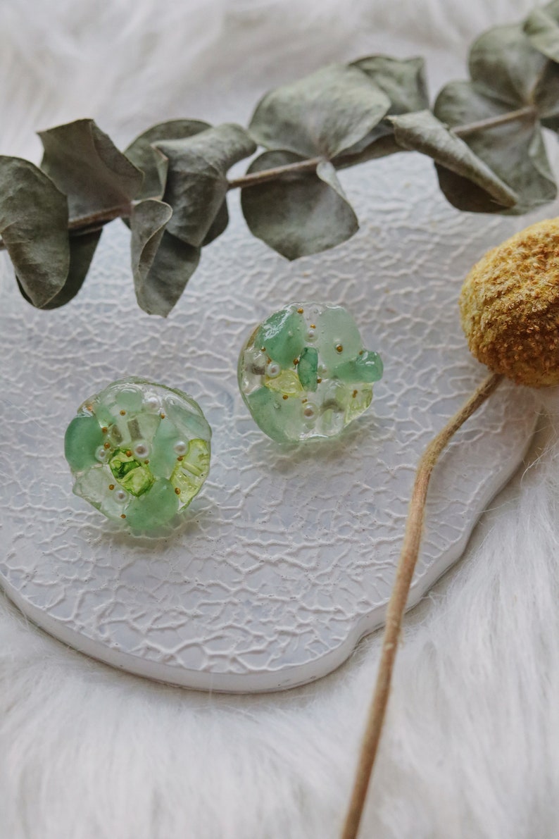 Colorful Stones Handmade Epoxy Resin Earrings Gifts for Her and Yourself The Romantic Universe