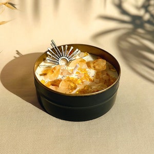 Golden Chance Crystal Scented Candle | Citrine Soy Wax Candle | Ritual and Meditation Candle | Positive Energy | Money Spell Candle