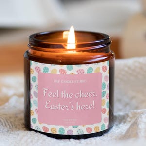 Easter Egg Scented Candle Gift | Handmade Soy Candle | Pastel Bunny & Egg Design | Easter Gift For Her | Easter Basket Filler | Spring Decor