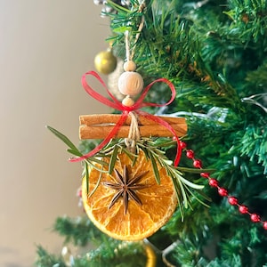 Set of Dried Orange and Cinnamon Ornaments | Christmas Tree Natural Ornament | Dried Orange Decor | Christmas Home Decoration | Holiday Gift