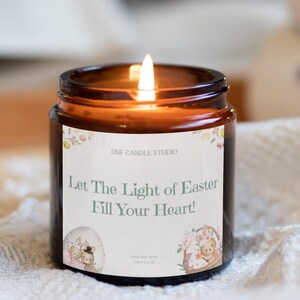 Handmade Easter Bunny Candle | Scented Soy Wax Candle | Pastel Bunny Egg Design | Easter Gift For Her | Easter Basket Filler | Spring Decor