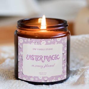 Easter Magic Scented Soy Vegan Candle | Easter Basket Gift Idea | Cute Bunny Easter Home Decor | Personalised Easter Gift | Easter Egg Decor