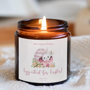 Easter Gift Scented Soy Vegan Candle | Easter Basket Gift Idea | Cute Bunny Easter Home Decor | Personalised Easter Gift | Easter Egg Decor