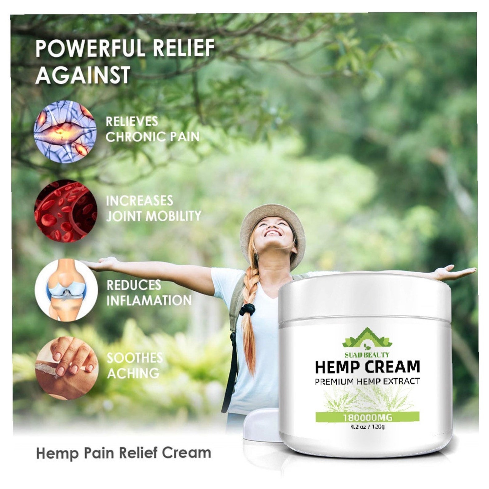Hemp Cream 180000 mg Maximum Strength Fast Pain Relief | Etsy