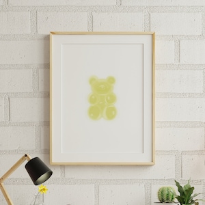 Funky Gummy Bear Digital Art Print Lemon (Yellow) Printable Wall Art Trendy