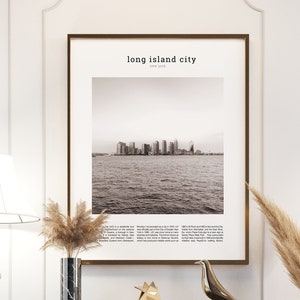 Long Island City (LIC) Queens (QNS) New York (NYC) Location City Home Art Digital Art Print Black and White Printable Wall Art Trendy