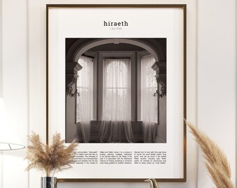Hiraeth *ART POEM SERIES* Digital Download Wordy Print Black and White Wall Art Poster Decor