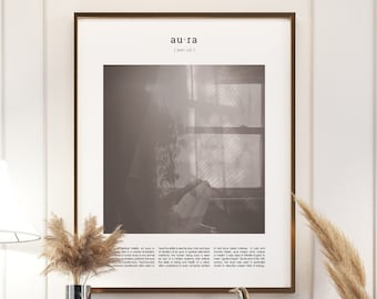 Aura *ART POEM SERIES* Digital Download Wordy Print Black and White Wall Art Poster Decor
