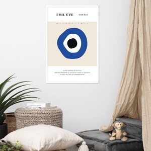 Trendy Poster *EVIL EYE SERIES* Meaningful and Inspirational (Mult sizes available) - Dark Blue: Karma and Fate Protection Framed poster