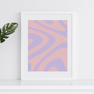 Retro-Style Marble Print Trendy Digital (Printable) Art Print, Lavender