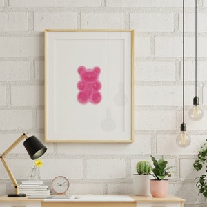 Funky Gummy Bear Digital Art Print Watermelon (Hot Pink - Barbie) Printable Wall Art Trendy