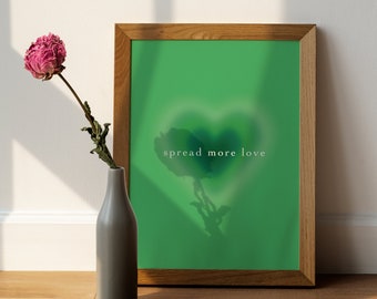 Spread the Love - Heart Aura Wall Art Print *AURA ENERGY SERIES*, Colorful Kelly Green Digital Gallery Art Download Print