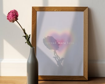 Spread the Love - Heart Aura Wall Art Print *AURA ENERGY SERIES*, Colorful Pastel Digital Gallery Art Download Print