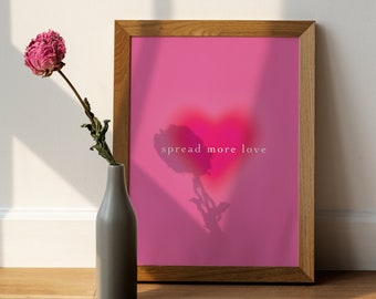 Spread the Love - Heart Aura Wall Art Print *AURA ENERGY SERIES*, Colorful Digital Gallery Art Download Print for Girly Room