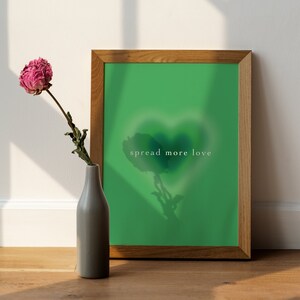Spread the Love - Heart Aura Wall Art Print *AURA ENERGY SERIES*, Colorful Kelly Green Digital Gallery Art Download Print