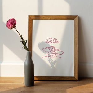Angels and Angel Numbers Printable Wall Art &quot;ANGELS ALL AROUND&quot; Thinking Cherub for Angel Numbers