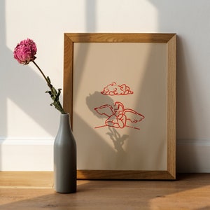 Angels and Angel Numbers Printable Wall Art &quot;ANGELS ALL AROUND&quot; Thinking Cherub for Angel Numbers