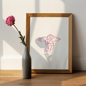 Angels and Angel Numbers Printable Wall Art &quot;ANGELS ALL AROUND&quot; Lucky Clover Cherub for Angel Numbers