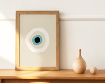 Trendy Wall Art *EVIL EYE SERIES* Digital Evil Eye Print -  White (original art)
