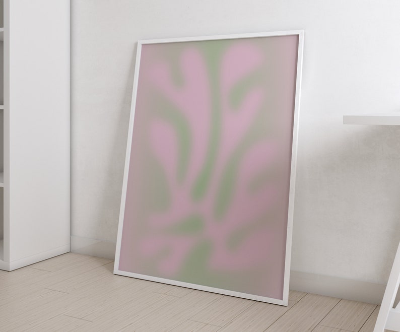 Matisse Gradient Blurry Pink Green Pastel Wall Art Print MATISSE EXHIBIT SERIES Abstract Digital Download Print Design three of six image 2