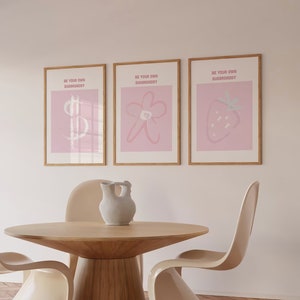 Set of 3 Be Your Own Sugar Daddy Poster *cute* Digital Art Print White and Pink *MONEY* Cute Trendy Printable Wall Art