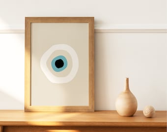 Trendy Wall Art *EVIL EYE SERIES* White Evil Eye Print (original art)