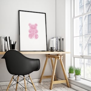 Funky Gummy Bear Strawberry (Light Pink) Trendy Poster (Multiple Sizes Available)