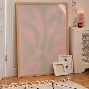 Matisse Gradient Blurry Pink Green Pastel Wall Art Print MATISSE EXHIBIT SERIES Abstract Digital Download Print Design three of six image 3