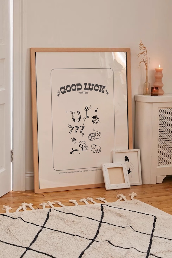 小物 GALLERY DEPT. Good Luck Poster Good Luck Presents | Maneki Neko Lucky Cat Wall Art