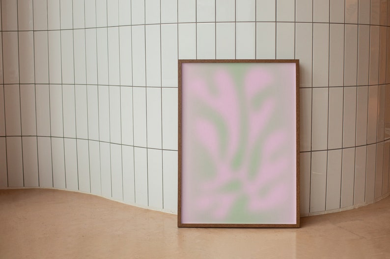 Matisse Gradient Blurry Pink Green Pastel Wall Art Print MATISSE EXHIBIT SERIES Abstract Digital Download Print Design three of six image 1