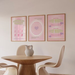 Conjunto de 3 Affirmation Pink Poster Set - Wall Art Print *GOOD VIBES SERIES* Descarga digital para 2023 Self Love and Manifestations