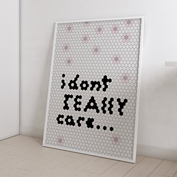 Dont Care Poster Etsy Australia