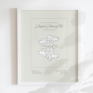Angels and Cherubs Printable Wall Art &quot;ANGELS AMONG US&quot; Self Reflection Cherub for Angel Numbers